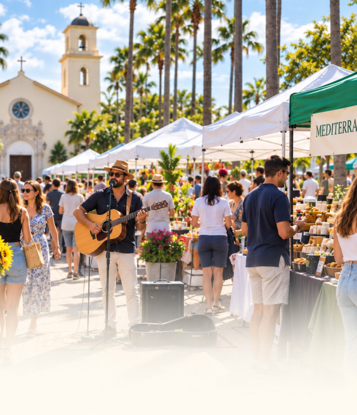 Fort Lauderdale farmers market with local vendors and live music