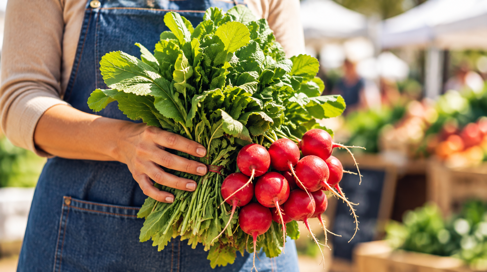 Fresh radishes from a local market