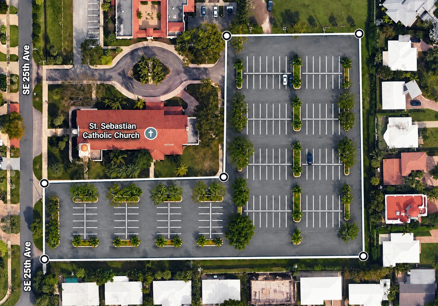 Aerial site map of the market area