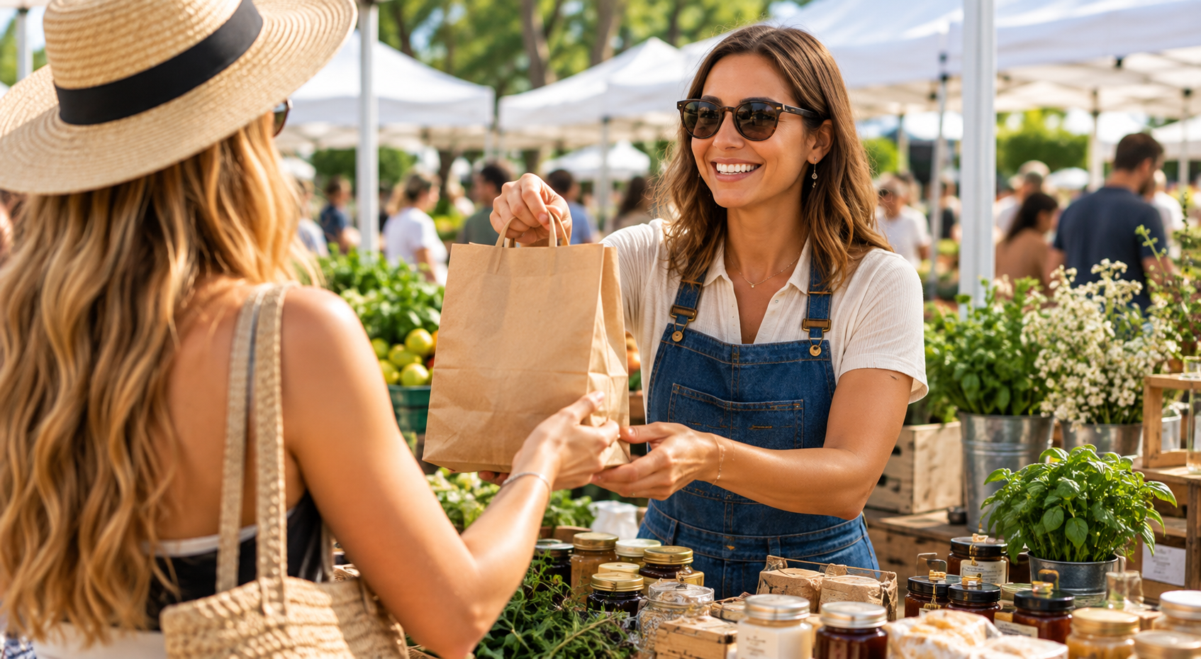 Local vendor serving a market customer